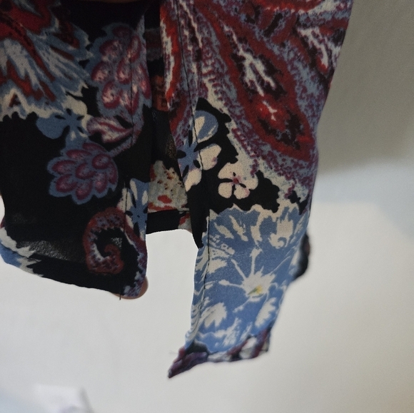 DR2 by Daniel Rainn Blouse XL Womens Colorful Print  Paisley Lightweight Artsy - Picture 7 of 14